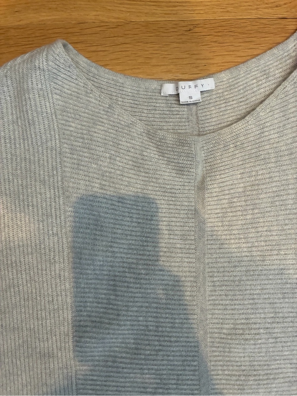 Cashmere Ribbed Poncho Sweater, light gray - Picture 2 of 4